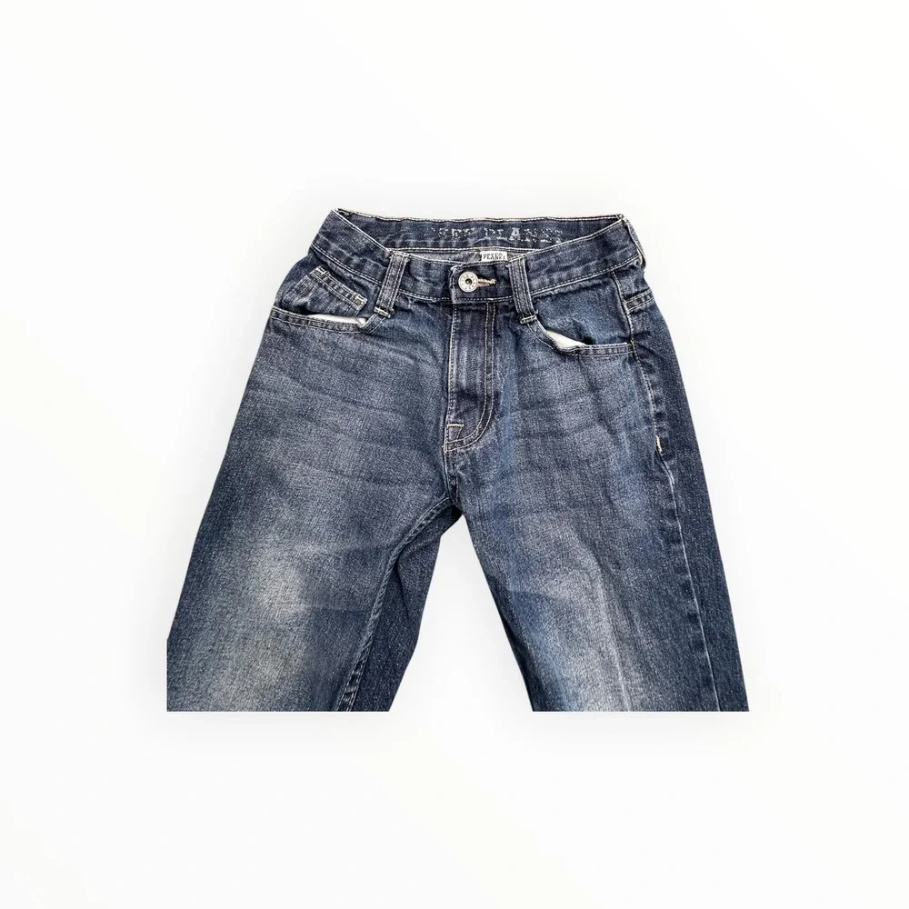 Free Planet Jeans Boys Size‎ 8 Blue Straight Leg Adjustable Waist Distressed